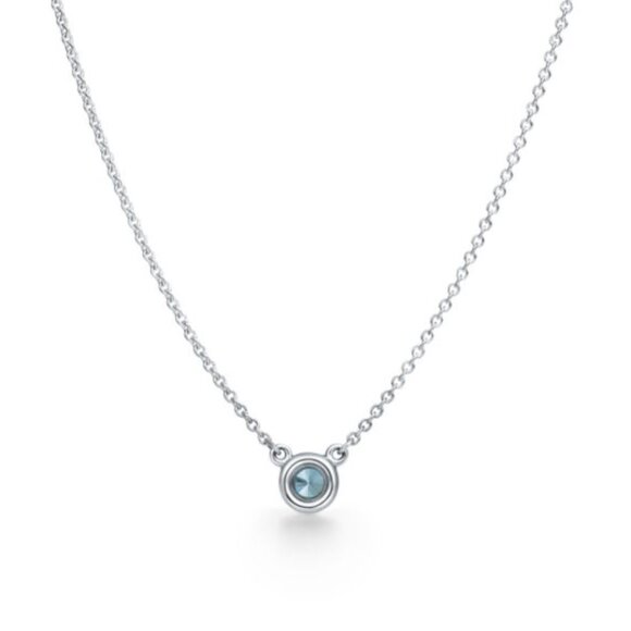 Tiffany & Co. Elsa Peretti Color by the Yard Aquamarine Pendant Sterling Silver - Picture 2 of 4